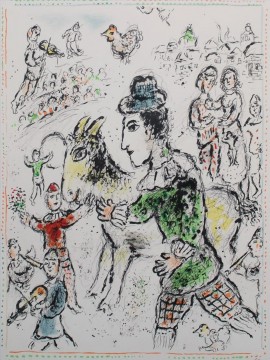 Marc Chagall Painting - Payaso con la cabra amarilla contemporáneo Marc Chagall